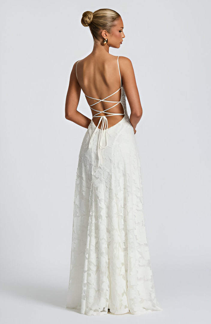 Alona – Elegantes Spitzen Korsett Maxi Kleid