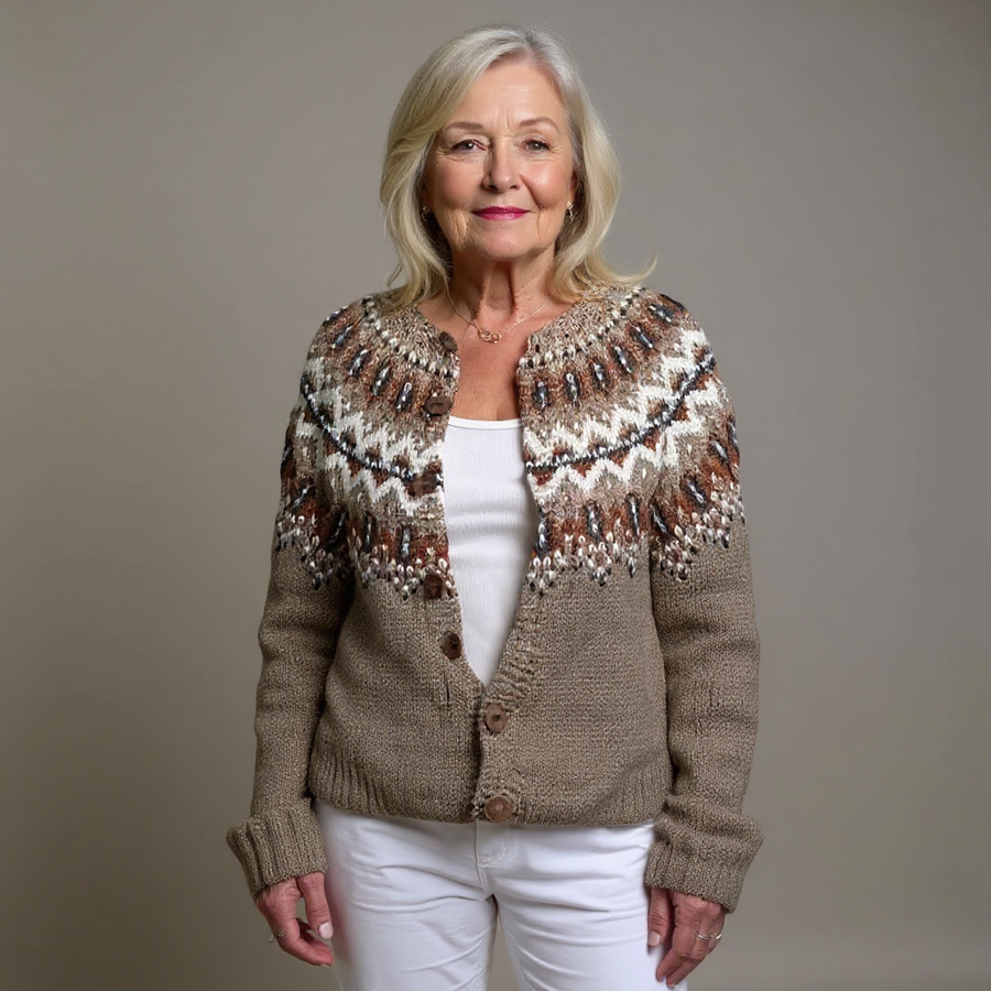 Adeline | Vintage Isländische Strickjacke
