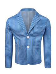 Gestreifter Sommerblazer Für Herren | Königsblau