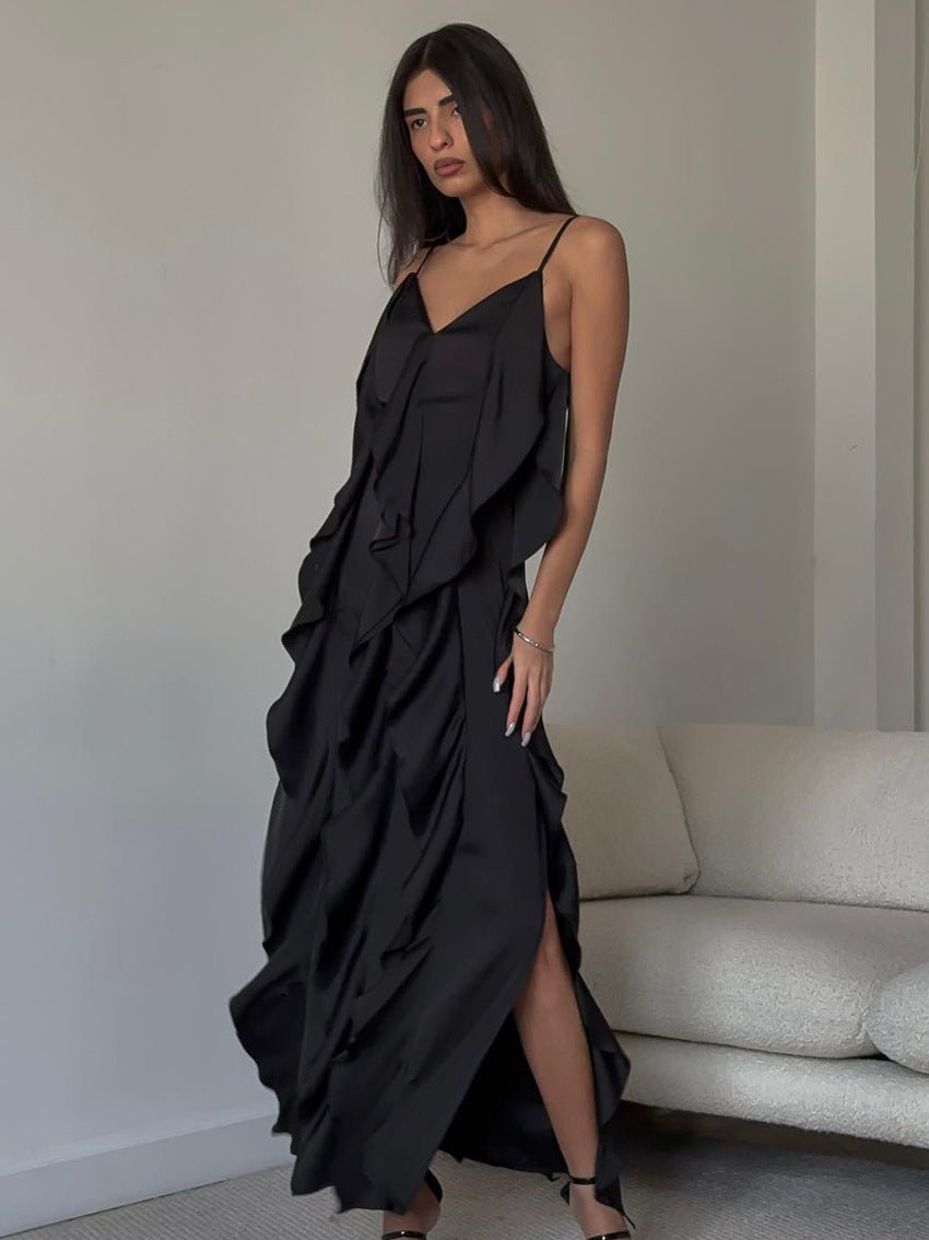 Gala Abendkleid Maxi mit Volants