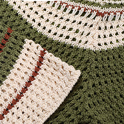 Gestreifte Herren-Shorts mit Lochmuster und Kordelzug
