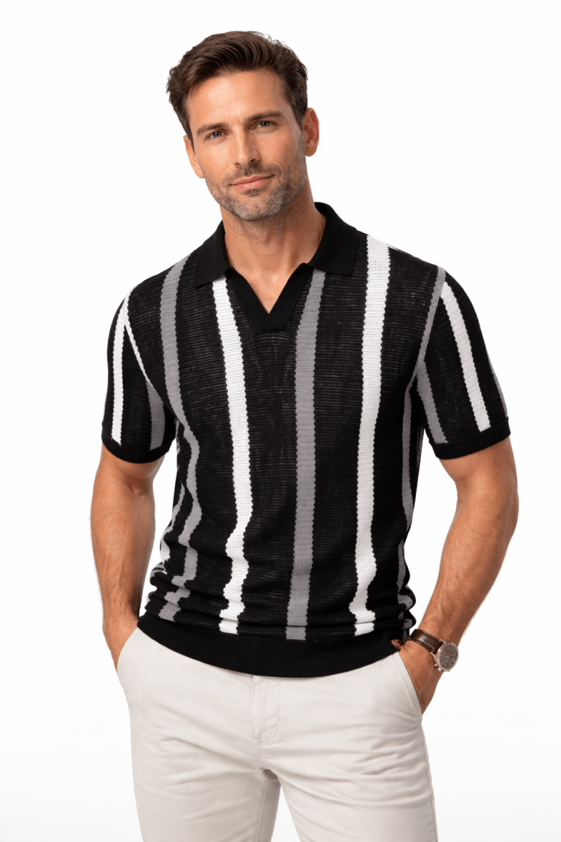 Gestreiftes Poloshirt Herren Kurzarm
