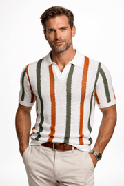 Gestreiftes Poloshirt Herren Kurzarm