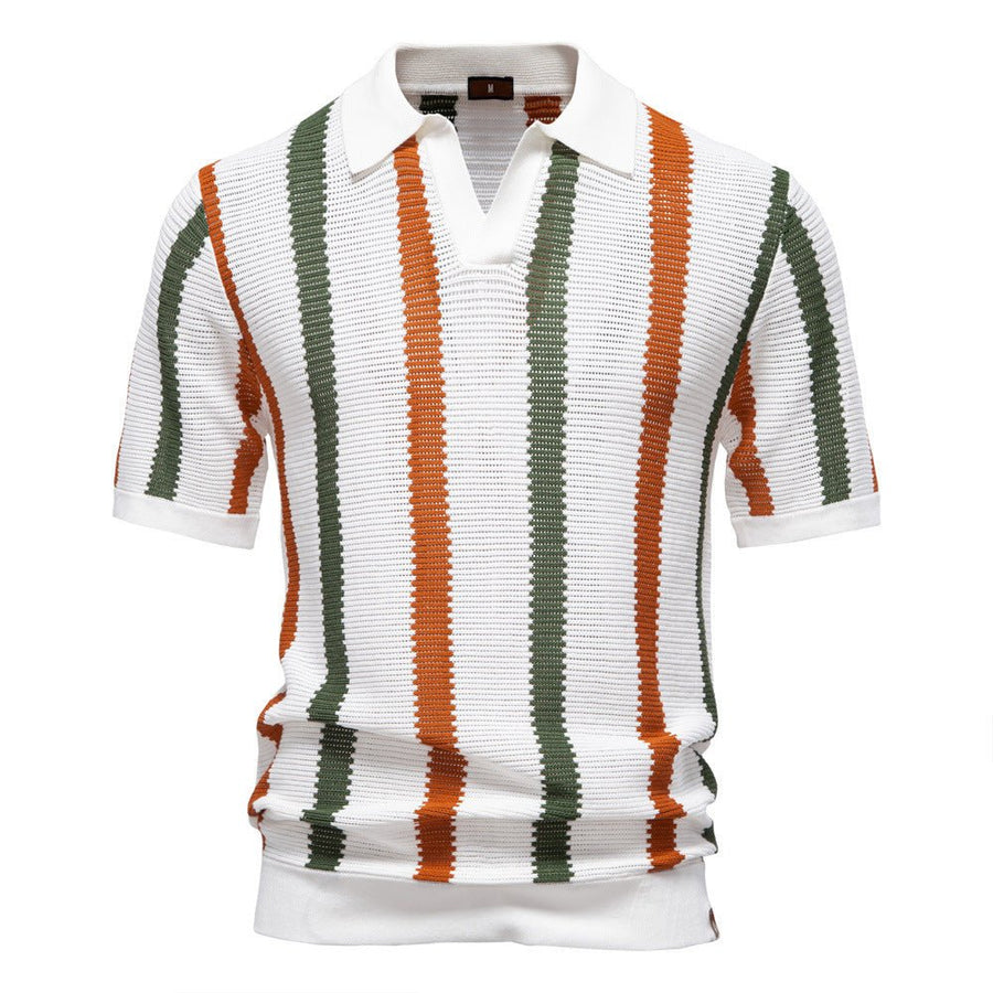 Gestreiftes Poloshirt Herren Kurzarm