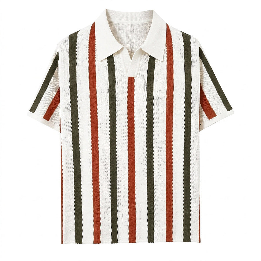 Gestreiftes Strick-Poloshirt für Herren