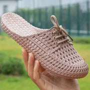 Gewebte Damen Mules sind atmungsaktive Sommer Slipper