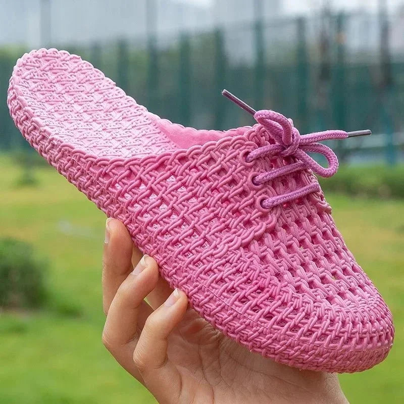 Gewebte Damen Mules sind atmungsaktive Sommer Slipper
