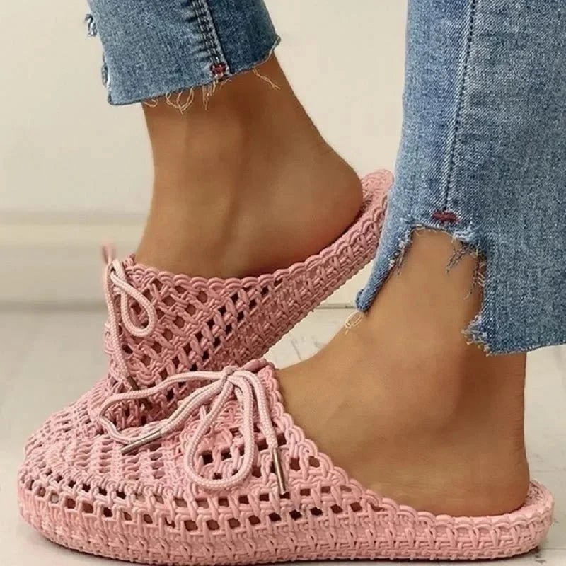 Gewebte Damen Mules sind atmungsaktive Sommer Slipper