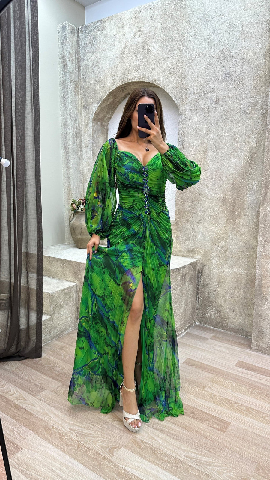 Maud™ - Langes Elegantes Plissee-Abendkleid