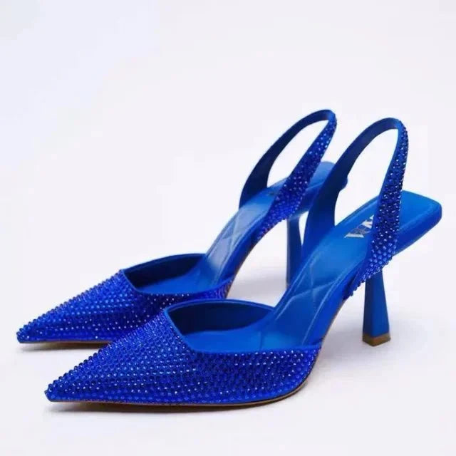 Glitzer Pumps Damen mit Strassbesatz