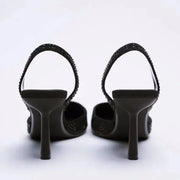 Glitzer Pumps Damen mit Strassbesatz