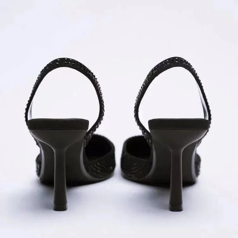 Glitzer Pumps Damen mit Strassbesatz