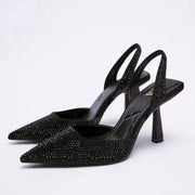 Glitzer Pumps Damen mit Strassbesatz
