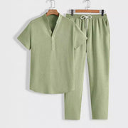 Modernes Herren Lounge-Set | Polo mit Stehkragen & Hose