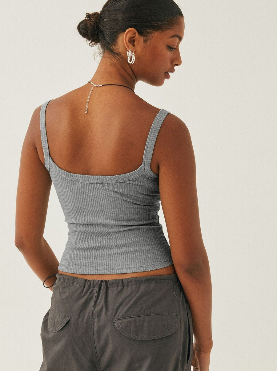 Anke | Lässiges geripptes Tank-Top mit Rundhalsausschnitt
