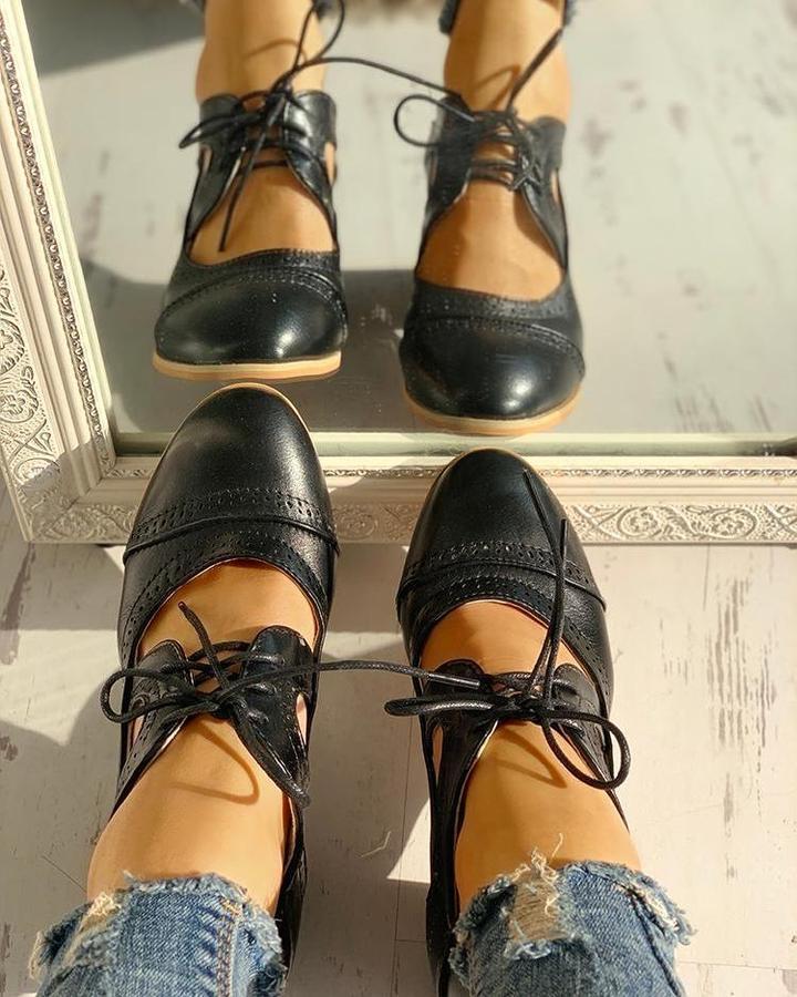 Mia - Oxford-Schuhe mit Vintage-Ausschnitt und Schnürung für Damen | Stilvolle und bequeme Schuhe für Damen
