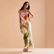 Halterneck Maxi Kleid mit floralem Print