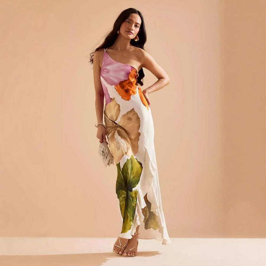 Halterneck Maxi Kleid mit floralem Print