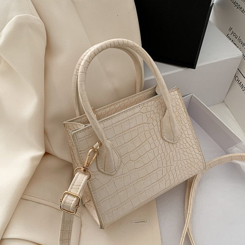 Luxus Handtasche Damen – Krokodilleder-Optik – Schultertasche