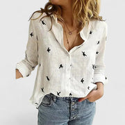 Elisa | Damen Casual Knopf V-Ausschnitt Bluse