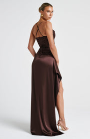 Heidi-Mode | Maxi Kleid Pflaume Braun