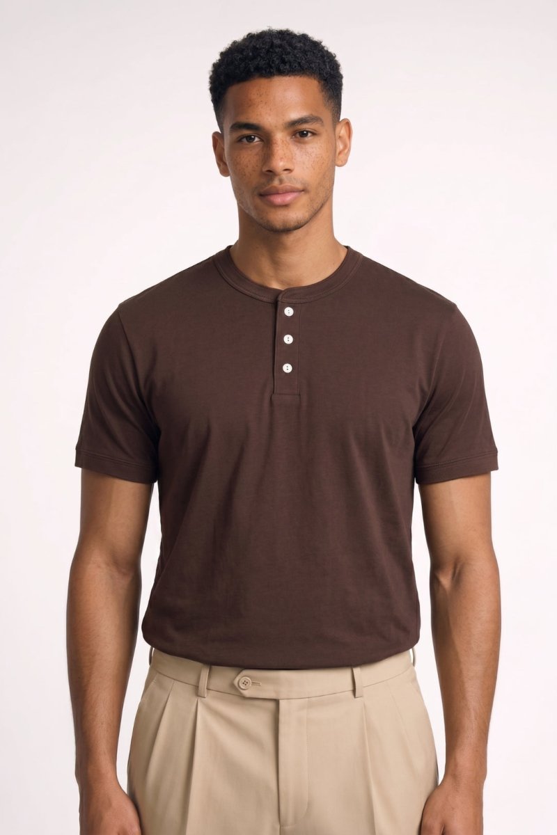 Henley T-Shirt Herren Kurzarm Basic