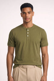 Henley T-Shirt Herren Kurzarm Basic