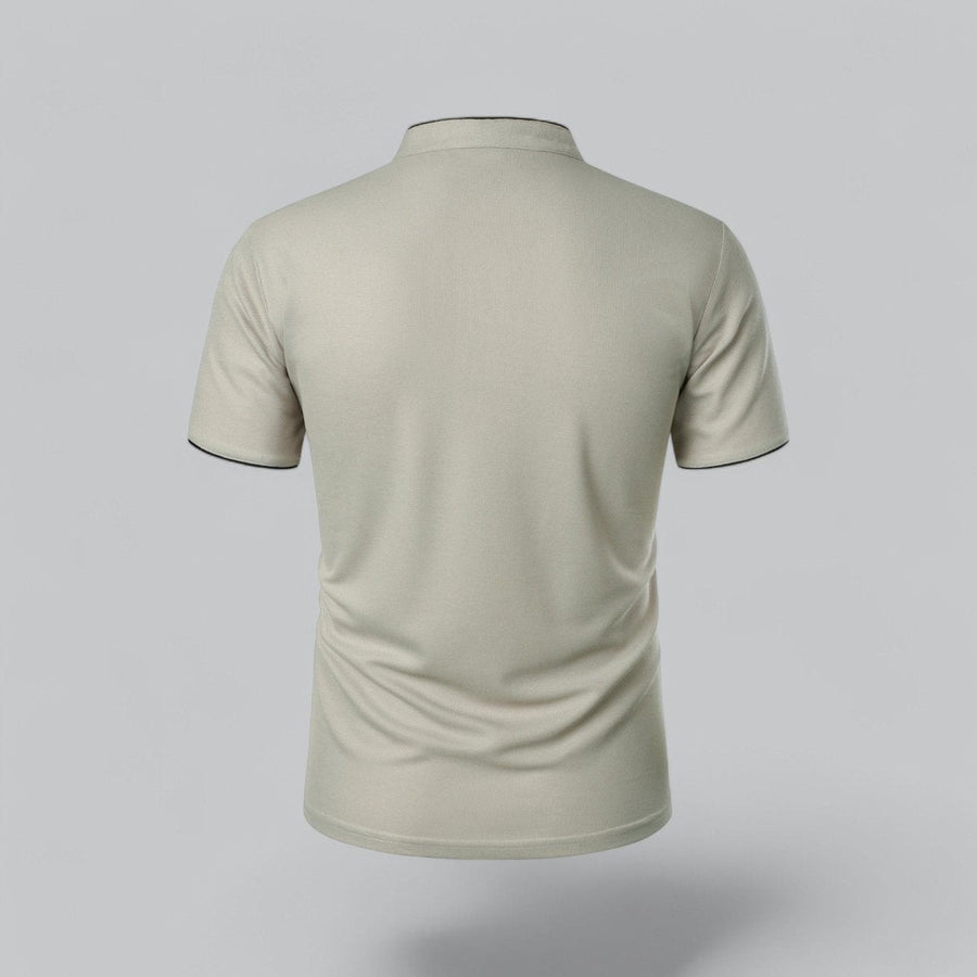 Henley T-Shirt Herren Kurzarm Stehkragen