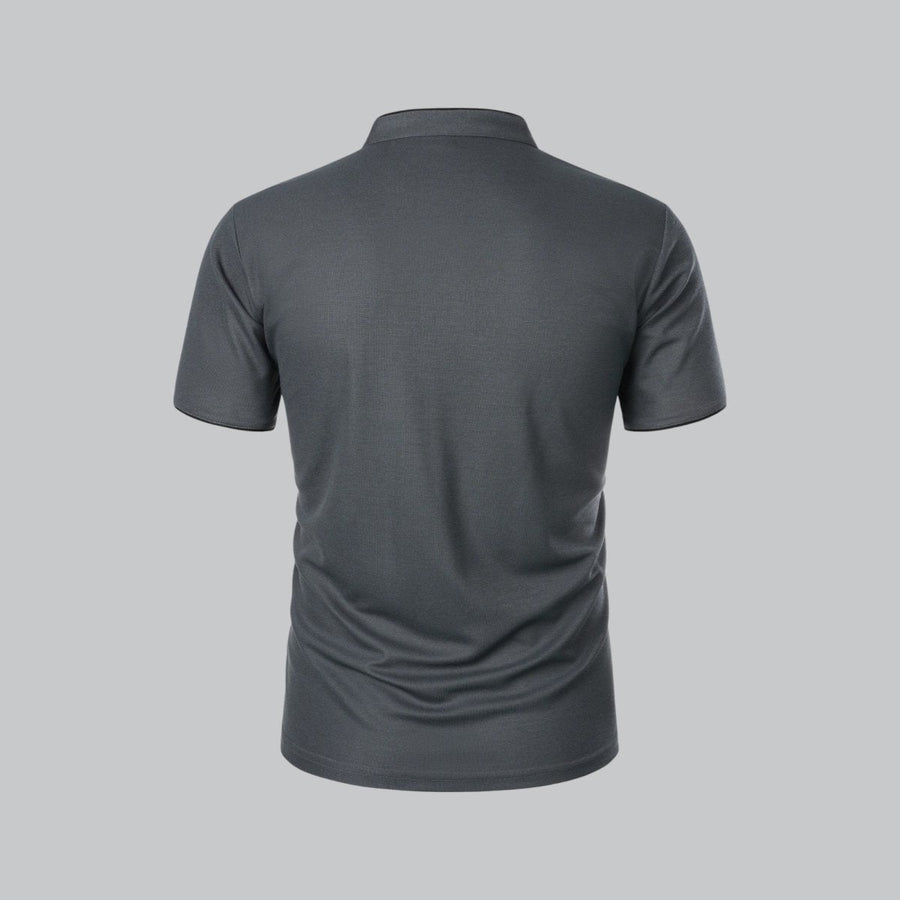 Henley T-Shirt Herren Kurzarm Stehkragen