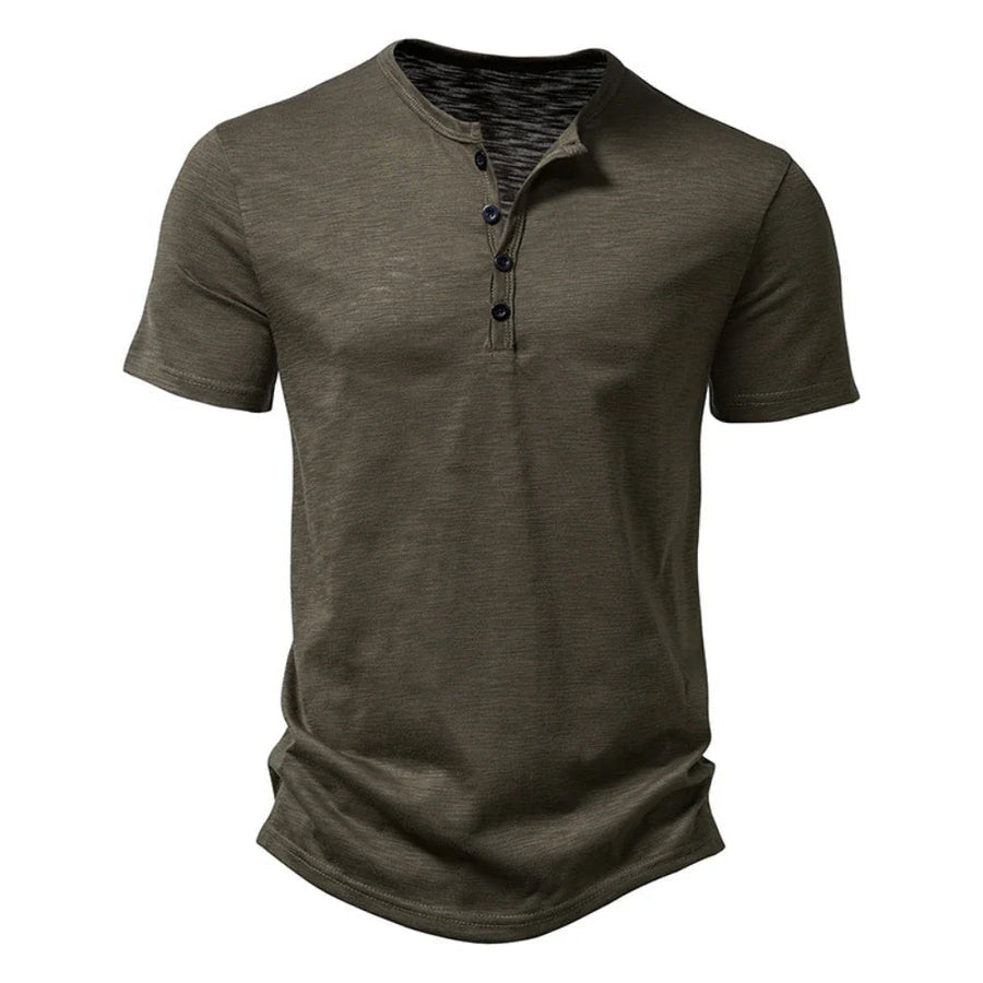 Henley T-Shirt Herren Kurzarm