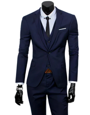 Heidi-Mode | 3 Teiliger Anzug mit Reverskragen Blazer Ärmelloser Weste und Schmaler Hose