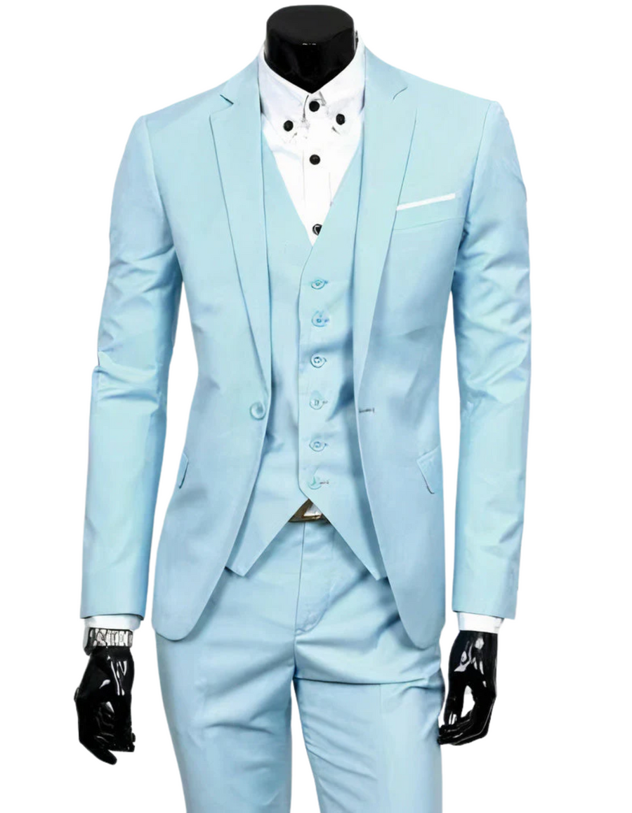 Heidi-Mode | 3 Teiliger Anzug mit Reverskragen Blazer Ärmelloser Weste und Schmaler Hose