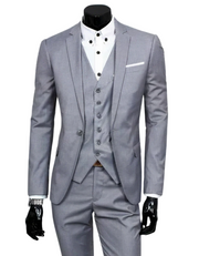 Heidi-Mode | 3 Teiliger Anzug mit Reverskragen Blazer Ärmelloser Weste und Schmaler Hose