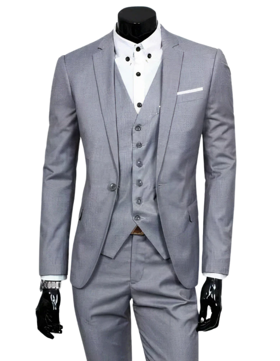 Heidi-Mode | 3 Teiliger Anzug mit Reverskragen Blazer Ärmelloser Weste und Schmaler Hose
