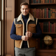 Herren Ärmellose Utility Weste mit Innenfutter und Aufgesetzten Taschen