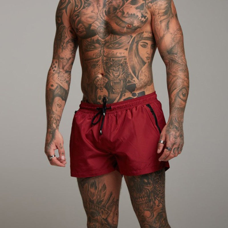 Herren Badeshorts mit elastischem Bund und Kordelzug