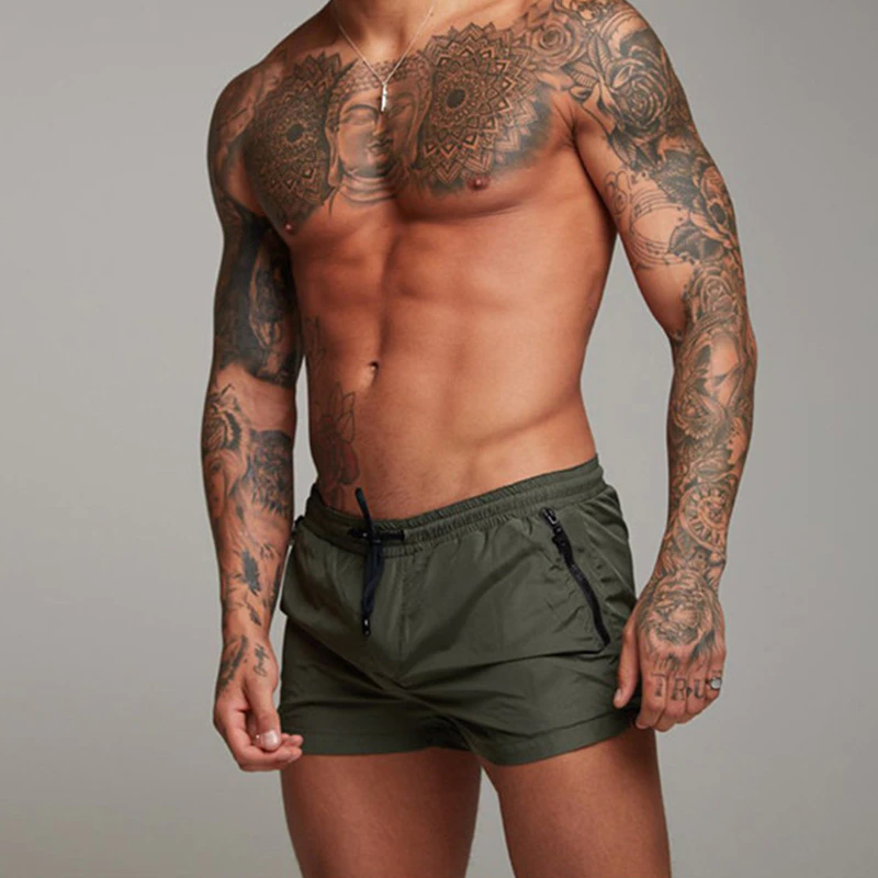 Herren Badeshorts mit elastischem Bund und Kordelzug