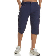 Herren Cargo Shorts Knielänge Seitentaschen Gürtelschlaufen Knopfverschluss