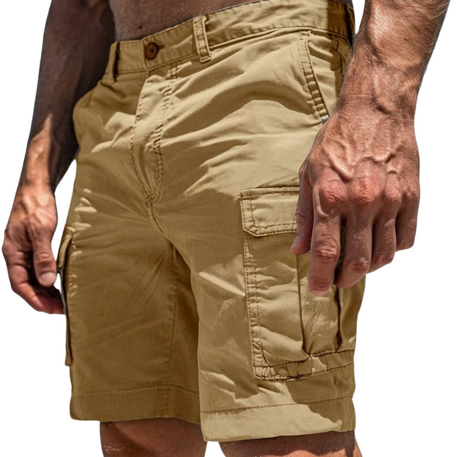 Herren Cargo Shorts mit Knopfverschluss und Seitentaschen