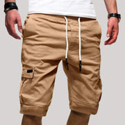 Herren Cargo Shorts mit Kordelzugbund und Mehreren Taschen