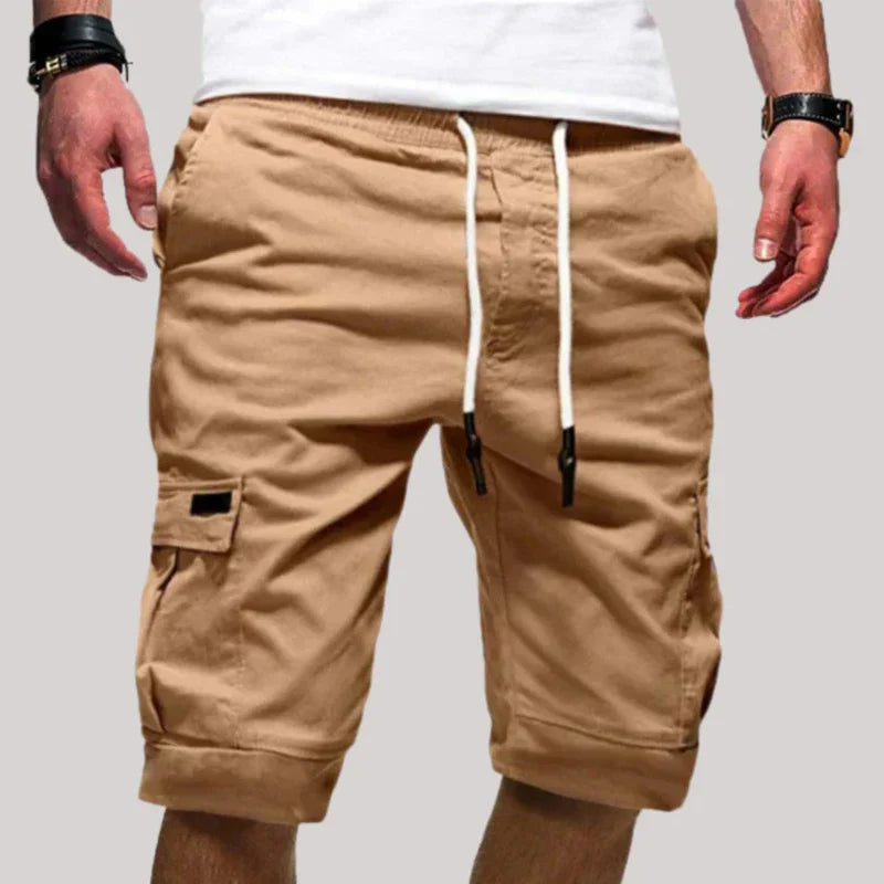 Herren Cargo Shorts mit Kordelzugbund und Mehreren Taschen