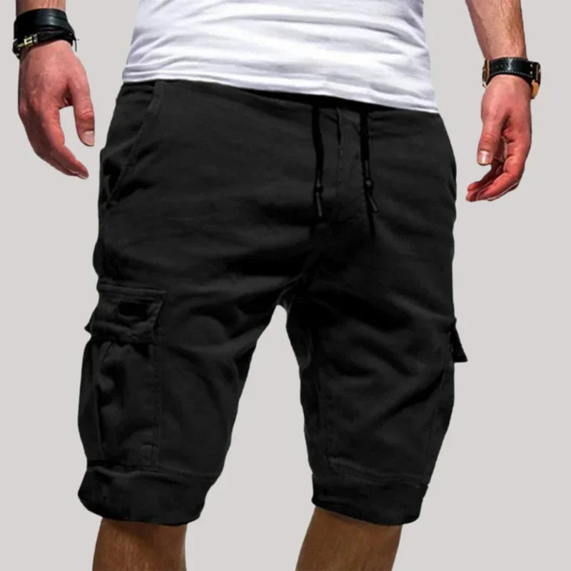 Herren Cargo Shorts mit Kordelzugbund und Mehreren Taschen