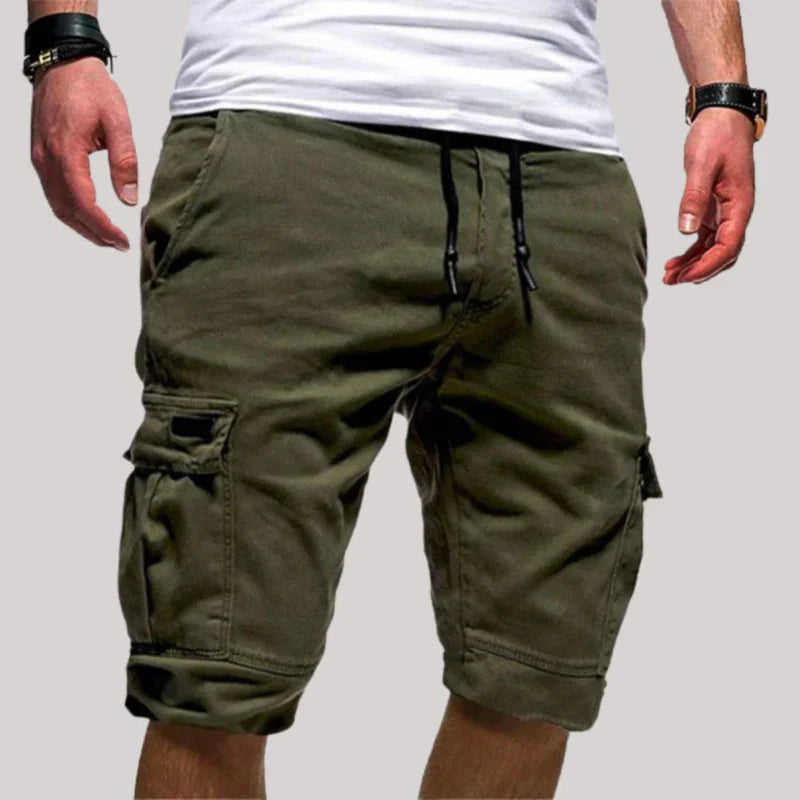Herren Cargo Shorts mit Kordelzugbund und Mehreren Taschen