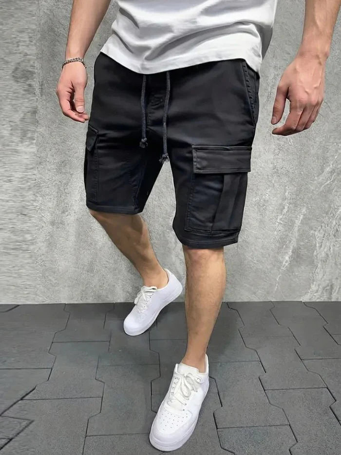 Herren Cargo Shorts mit Kordelzugbund und Pattentaschen