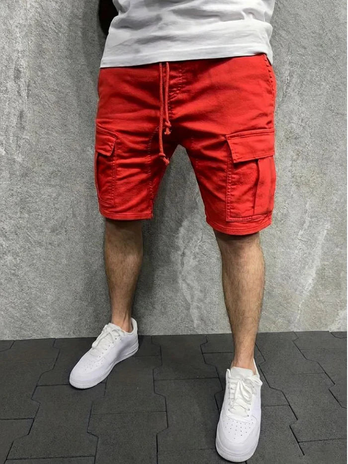 Herren Cargo Shorts mit Kordelzugbund und Pattentaschen