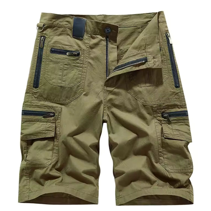 Herren Cargo Shorts mit Mehreren Taschen und Reißverschluss