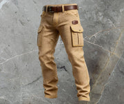 Felix | Herren Cargohose Slim Fit Strukturmuster Seitentaschen