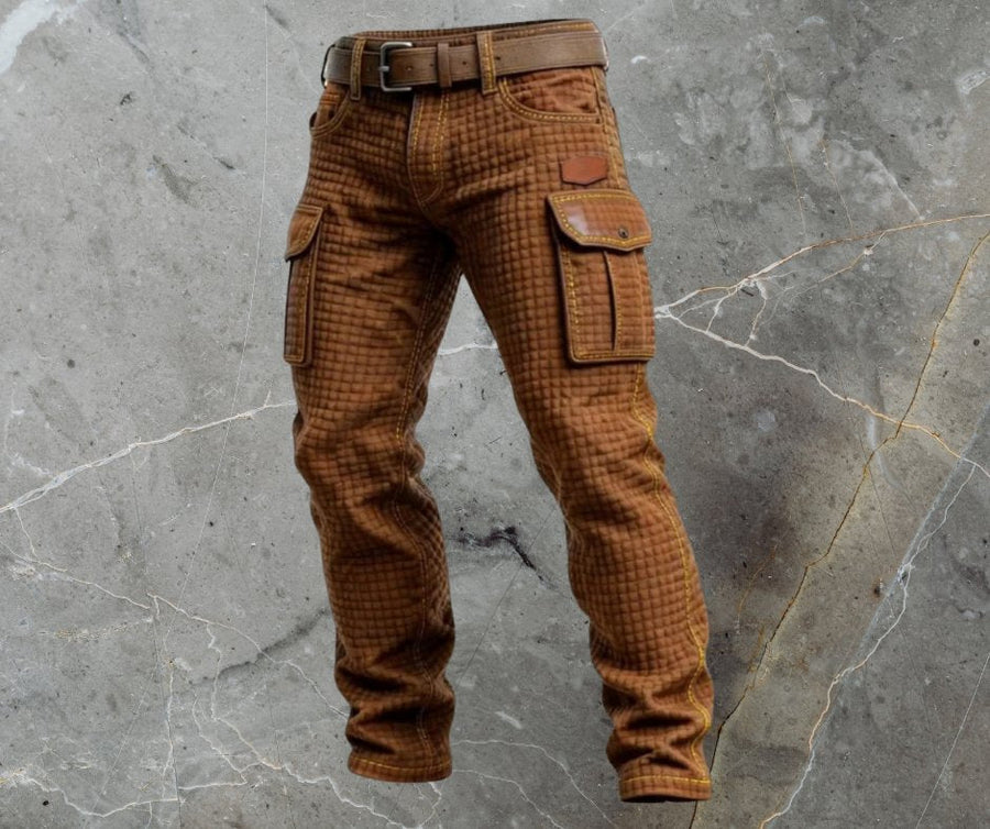 Felix | Herren Cargohose Slim Fit Strukturmuster Seitentaschen