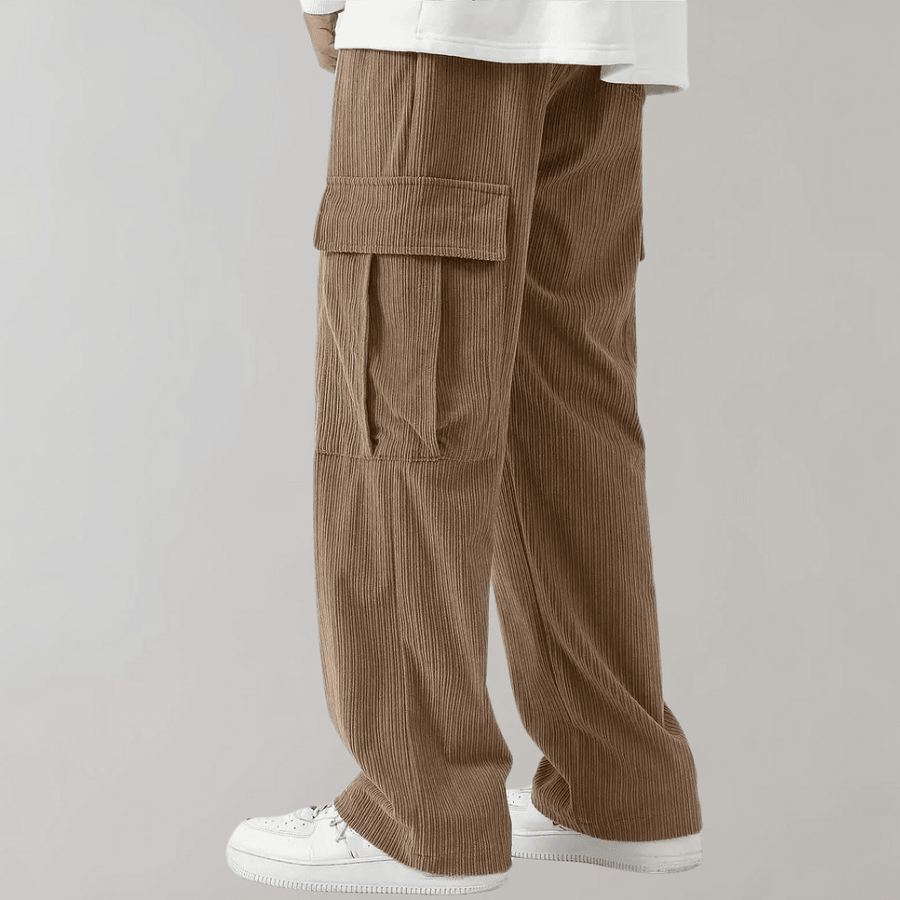 Herren Cord Cargo Hose weit mit Kordelzug