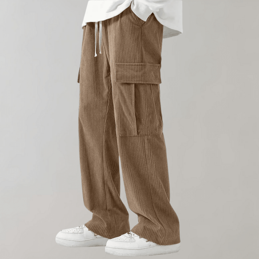 Herren Cord Cargo Hose weit mit Kordelzug